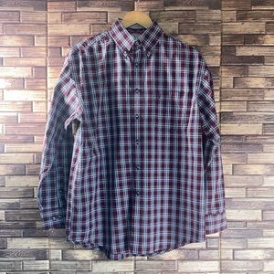 Vintage EUC Mens Plaid Wrangler George Straight Medium Button Down Western Shirt